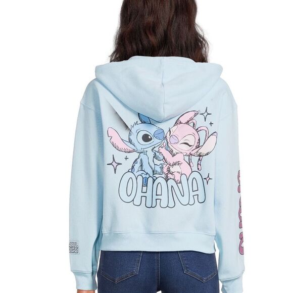 Disney Stitch and Angel Juniors’ Graphic Hoodie, Size Large 11/13 - Picture 8 of 9